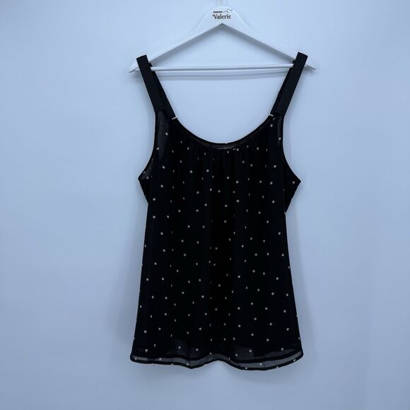 Lane Bryant Black Polka Dot Tank Top Size 18 Plus Classic - Picture 1 of 8